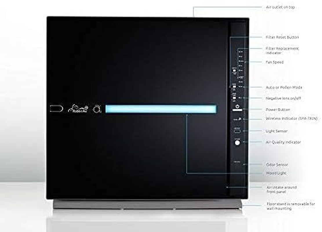 , Minusa2 Air Purifiers for Home, Ultra Quiet HEPA Air Purifier - Wall Mountable Air Purifiers for Home, Allergies, Dust, Mold, Smoke & Vocs - (SPA-780N, Black, Asthma and Allergy Friendly)